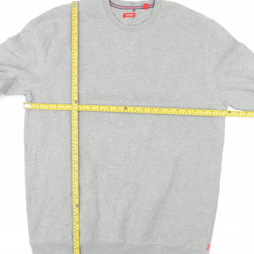 IZOD Mens Grey Crew Neck Pullover Sweatshirt Size L Regular Fit