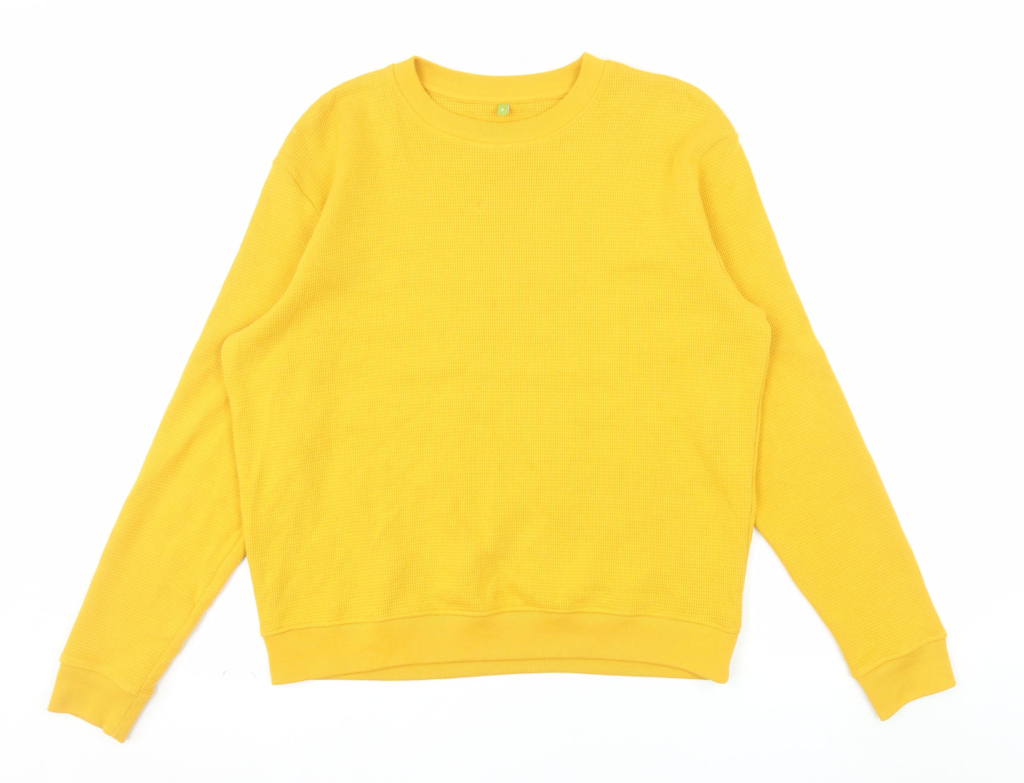 Teemill Womens Yellow Organic Cotton Crew Neck Pullover Sweatshirt Size 8