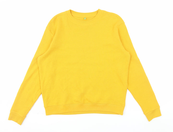 Teemill Womens Yellow Organic Cotton Crew Neck Pullover Sweatshirt Size 8