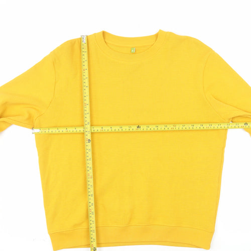 Teemill Womens Yellow Organic Cotton Crew Neck Pullover Sweatshirt Size 8