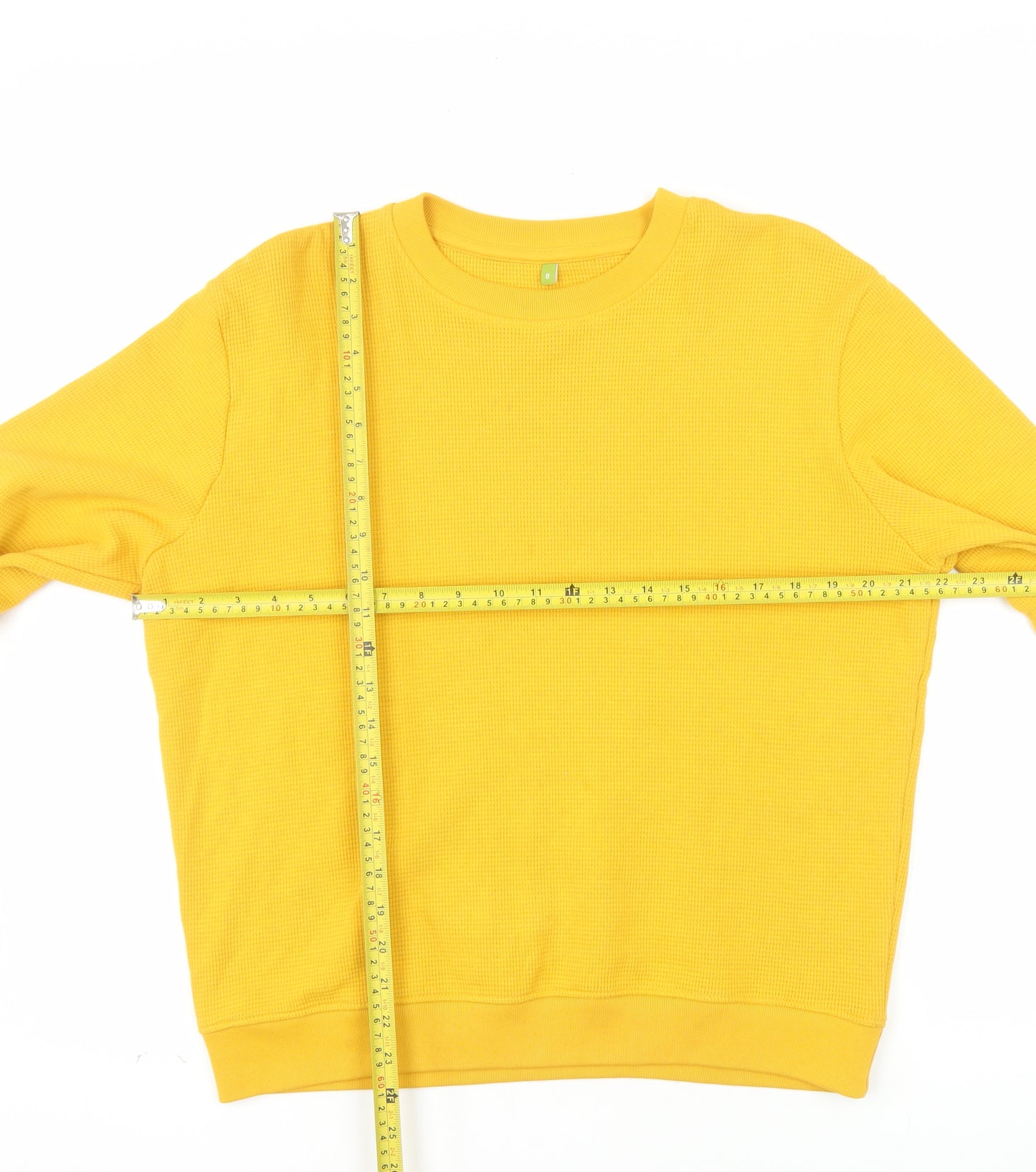 Teemill Womens Yellow Organic Cotton Crew Neck Pullover Sweatshirt Size 8