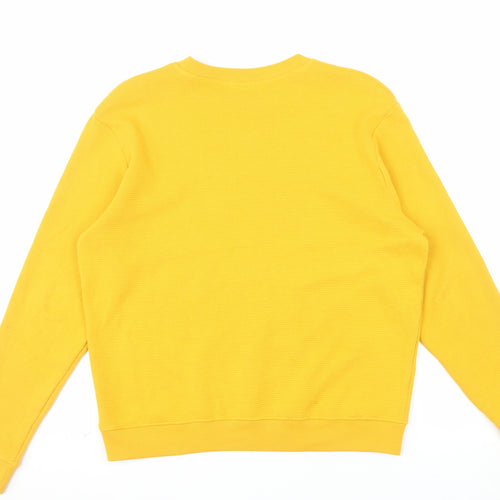 Teemill Womens Yellow Organic Cotton Crew Neck Pullover Sweatshirt Size 8