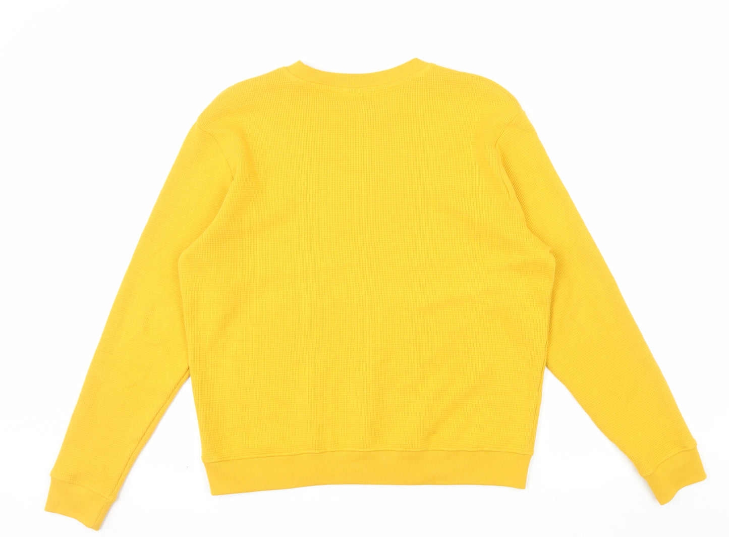 Teemill Womens Yellow Organic Cotton Crew Neck Pullover Sweatshirt Size 8