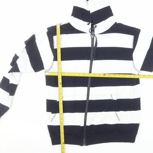 Porto Mare Women’s Navy White Striped Full Zip Hoodie Size S