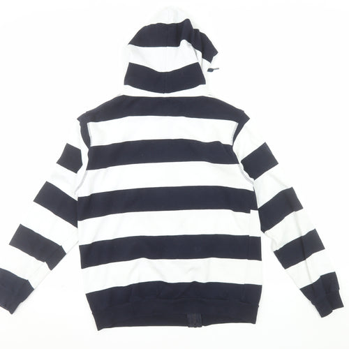 Porto Mare Women’s Navy White Striped Full Zip Hoodie Size S