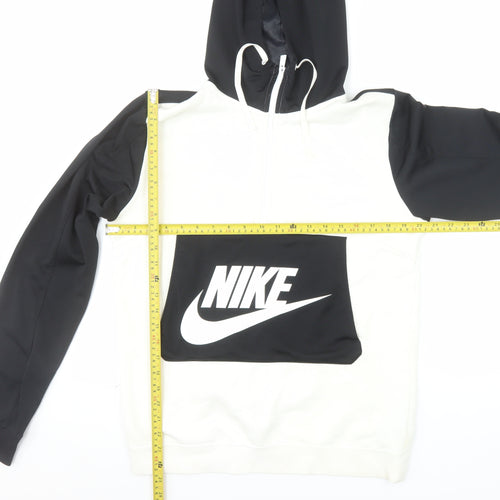 Nike Men's Black White Pullover Hoodie Small Fleece Sportswear