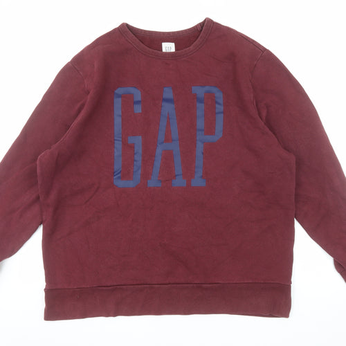 GAP Mens Red XL Pullover Crew Neck Fleece Sweatshirt