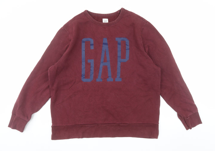 GAP Mens Red XL Pullover Crew Neck Fleece Sweatshirt