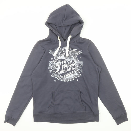 New Look Vintage Edition Women Grey Tokyo Tigers Pullover Hoodie Size 14