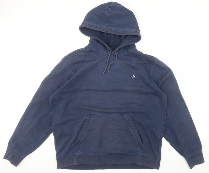 Original Penguin Men's Blue XL Pullover Hoodie Logo Cotton Blend