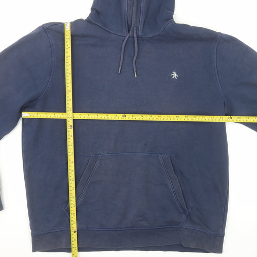 Original Penguin Men's Blue XL Pullover Hoodie Logo Cotton Blend