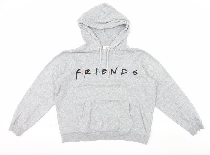 H&M L.O.G.G. Womens Grey Friends Hoodie Size M Cotton Blend