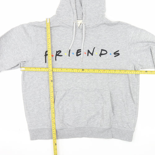 H&M L.O.G.G. Womens Grey Friends Hoodie Size M Cotton Blend