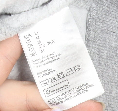H&M L.O.G.G. Womens Grey Friends Hoodie Size M Cotton Blend