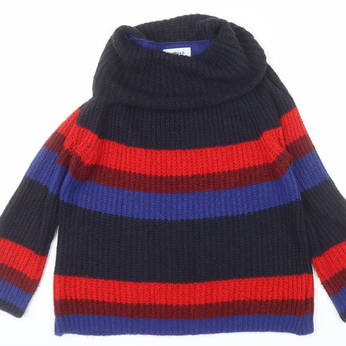 Isabella D. Women's Multicoloured Cowl Neck Chunky Knit Jumper M