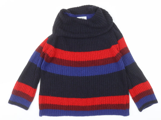 Isabella D. Women's Multicoloured Cowl Neck Chunky Knit Jumper M