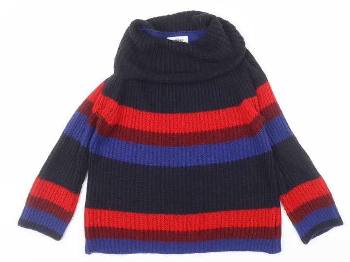 Isabella D. Women's Multicoloured Cowl Neck Chunky Knit Jumper M