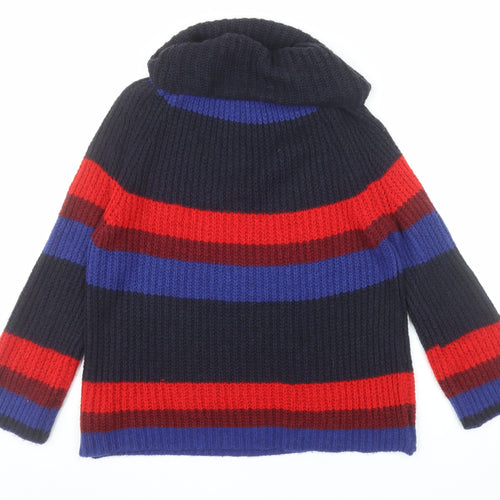 Isabella D. Women's Multicoloured Cowl Neck Chunky Knit Jumper M