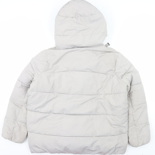 BCBGMAXAZRIA Women Beige XL Hooded Puffer Jacket Polyester Winter Coat
