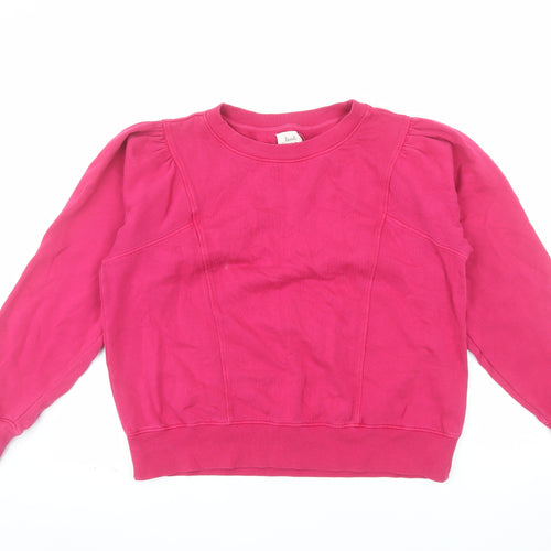 Hush Womens Pink Crew Neck Long Sleeve Pullover Sweatshirt M