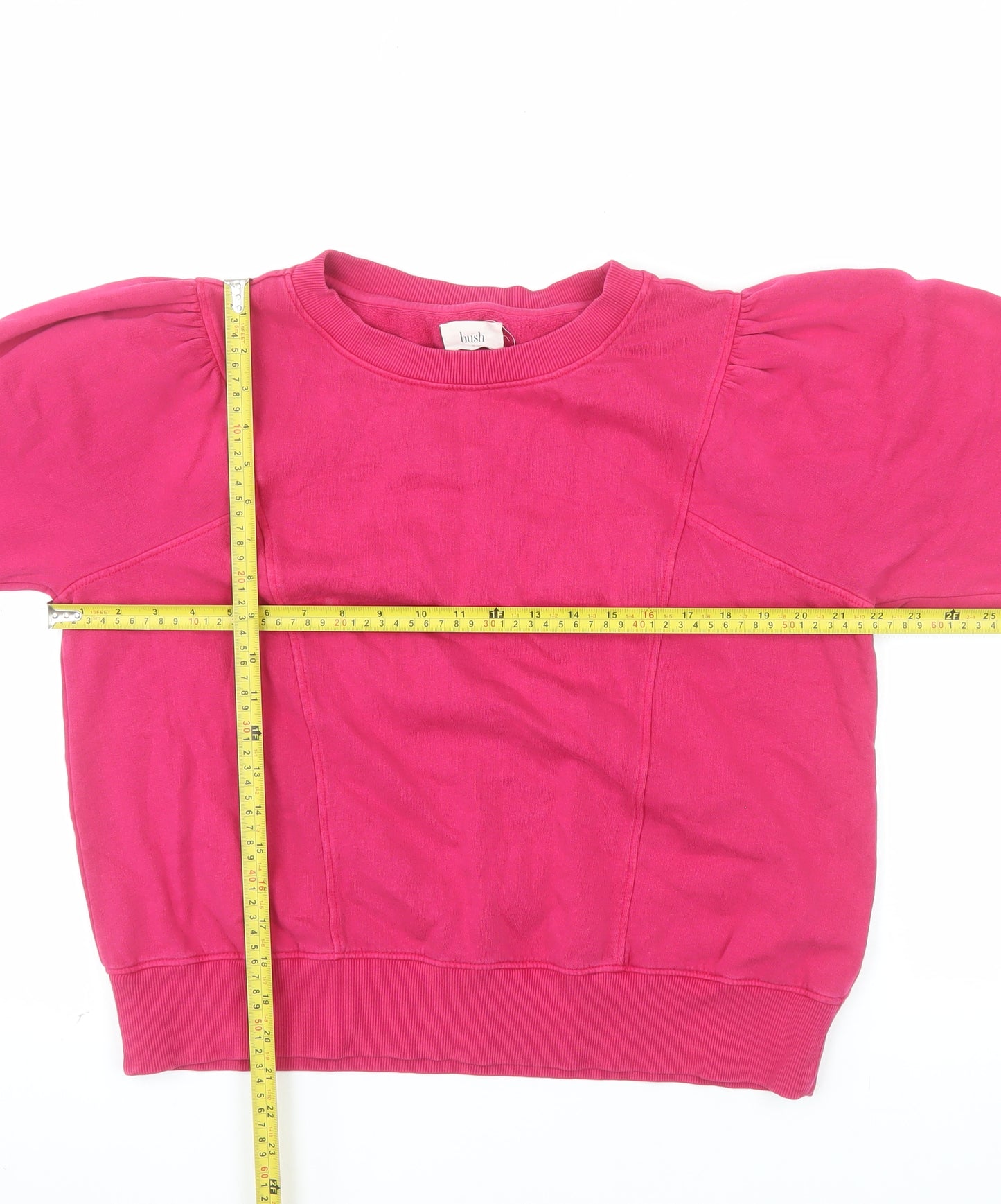 Hush Womens Pink Crew Neck Long Sleeve Pullover Sweatshirt M