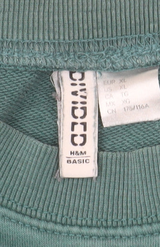 H&M Men's Green XL Pullover Crew Neck Sweatshirt