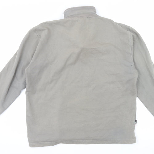 FILA Men's Brown 1/4 Zip Pullover Sweatshirt Size M Vintage Logo