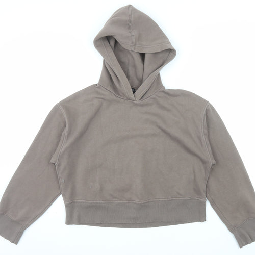 Zara Womens Brown Small Pullover Hoodie Cotton Blend Casual