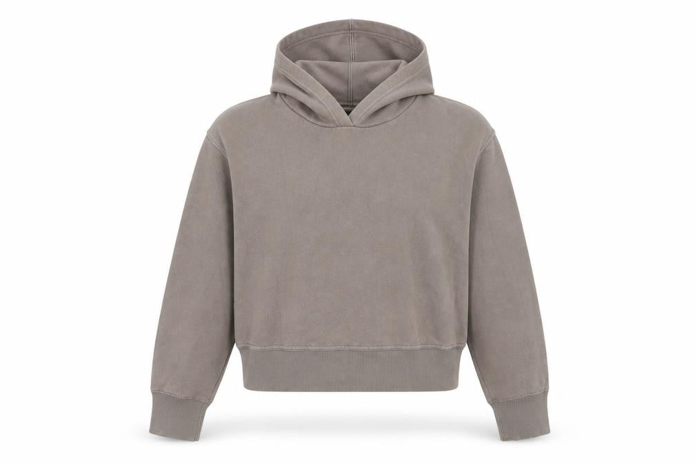Front view of Zara women’s brown small pullover hoodie cotton blend casual
