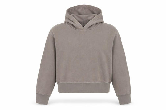 Front view of Zara women’s brown small pullover hoodie cotton blend casual