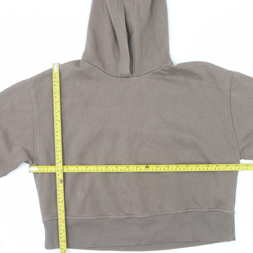 Zara Womens Brown Small Pullover Hoodie Cotton Blend Casual