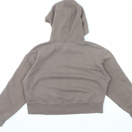 Zara Womens Brown Small Pullover Hoodie Cotton Blend Casual