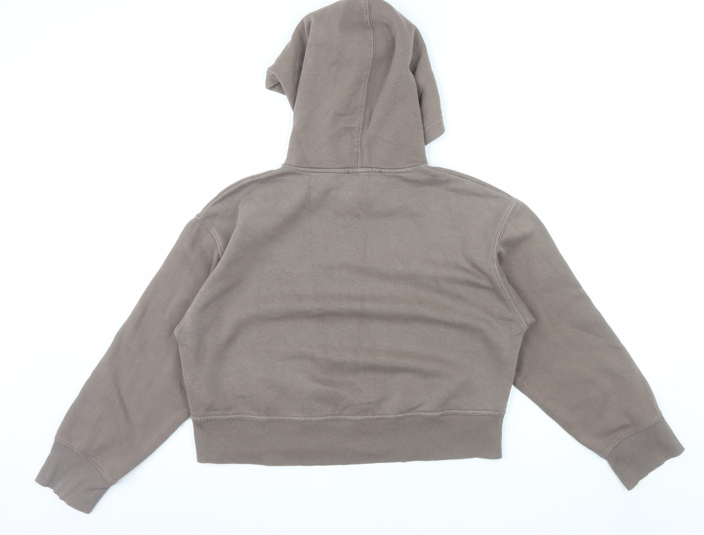 Zara Womens Brown Small Pullover Hoodie Cotton Blend Casual