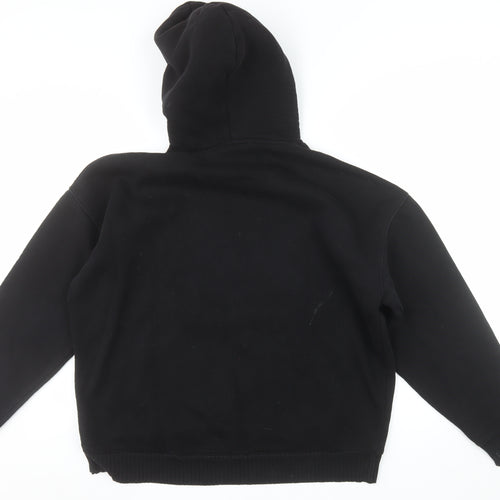 Zara Mens Black Pullover Hoodie Size S Regular Fit Fleece
