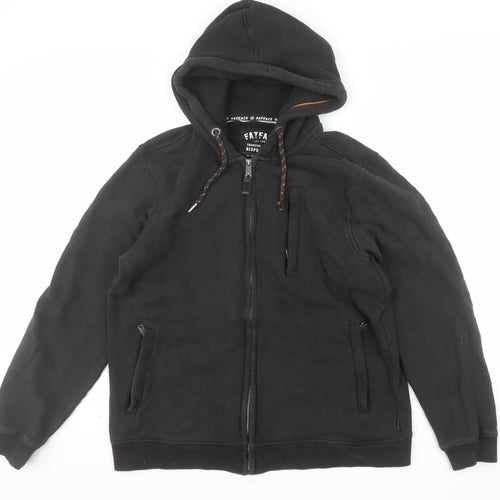 FatFace Mens Black Full Zip Cotton Hoodie L Regular Fit