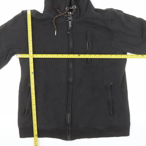 FatFace Mens Black Full Zip Cotton Hoodie L Regular Fit