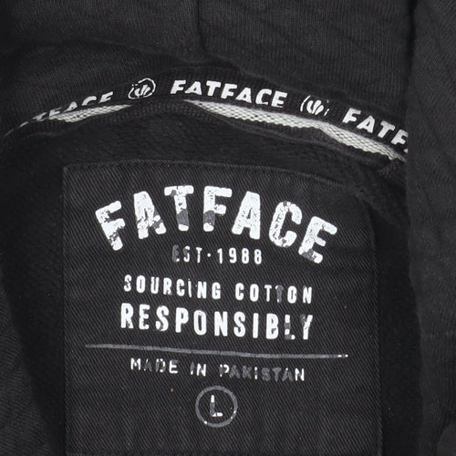 FatFace Mens Black Full Zip Cotton Hoodie L Regular Fit