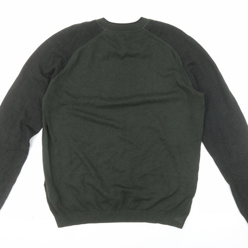 Ted Baker Men's Green Cotton Crew Neck Pullover Jumper Size L
