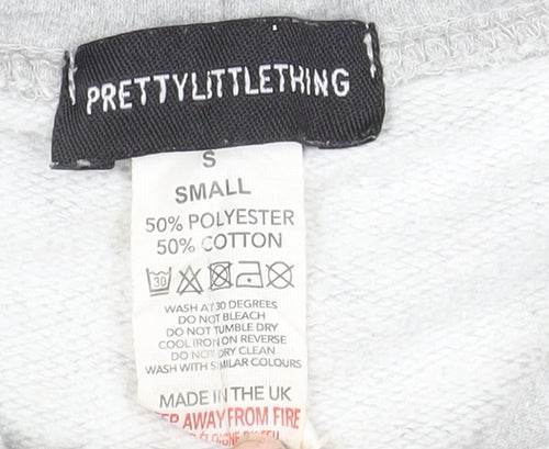 PrettyLittleThing Unisex Grey Chicago Pullover Hoodie Size S