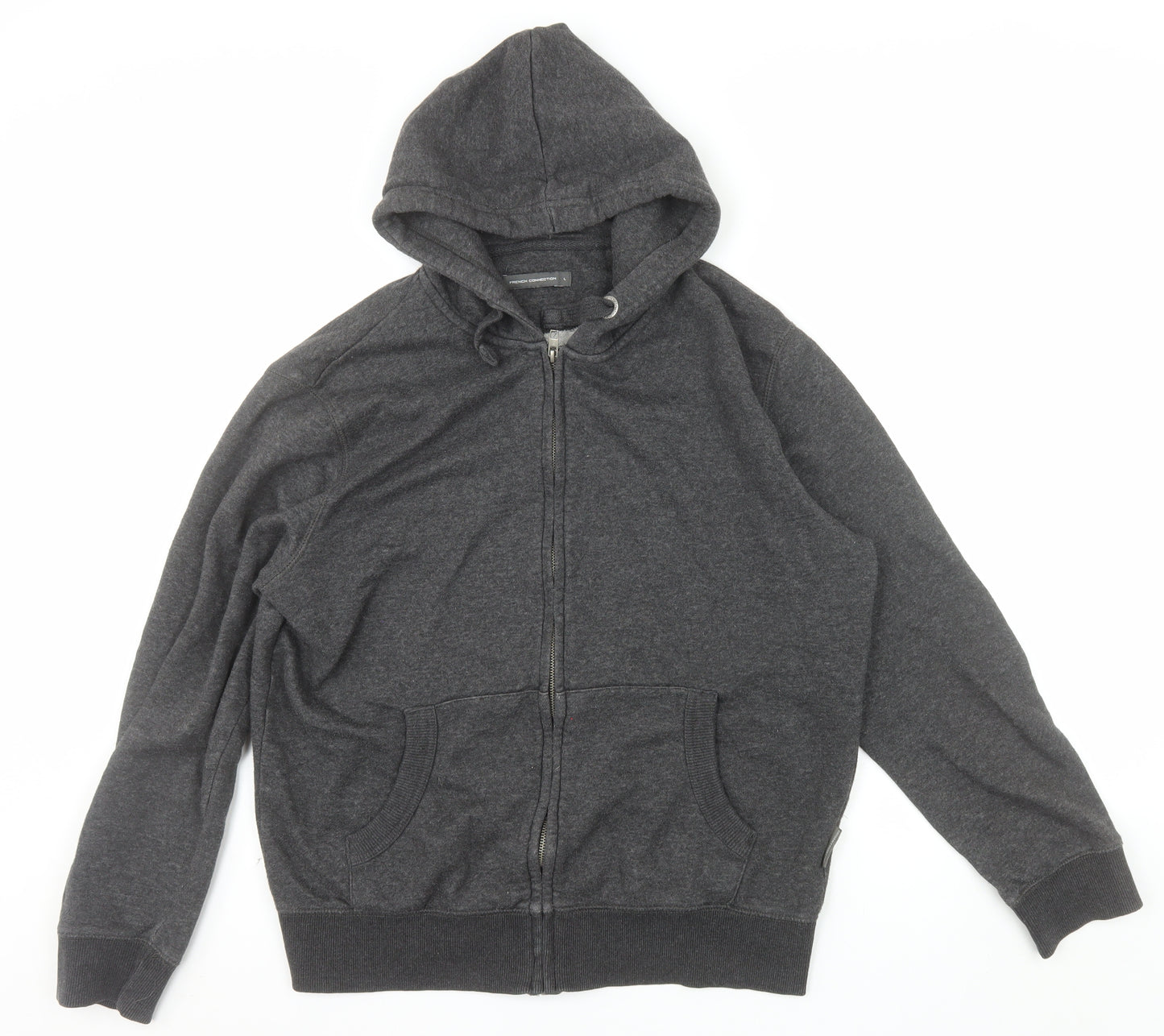 French Connection Men's Grey Full Zip Hoodie Size L