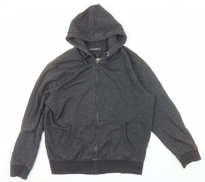 French Connection Men's Grey Full Zip Hoodie Size L