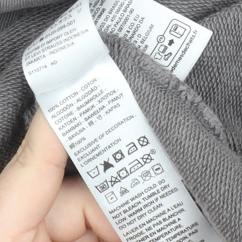 Levi's Men's Grey XL Relaxed Fit Pullover Hoodie with Logo