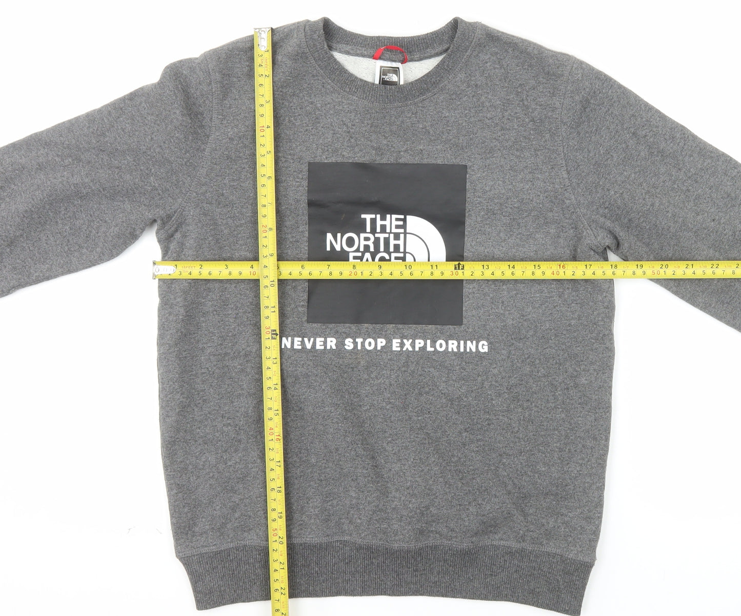 The North Face Boys Grey Pullover Fleece Sweatshirt L Graphic Logo