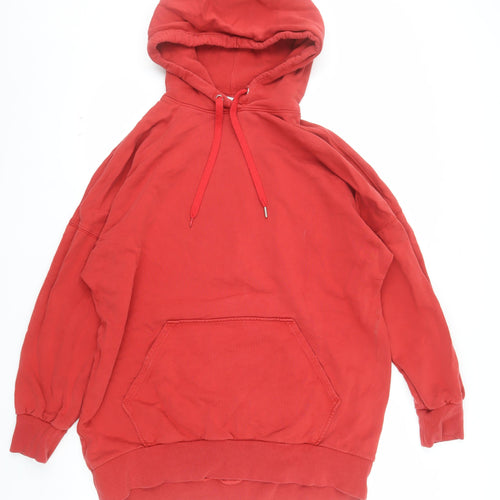 & Other Stories Women's Red Pullover Hoodie Size 14 Cotton Casual