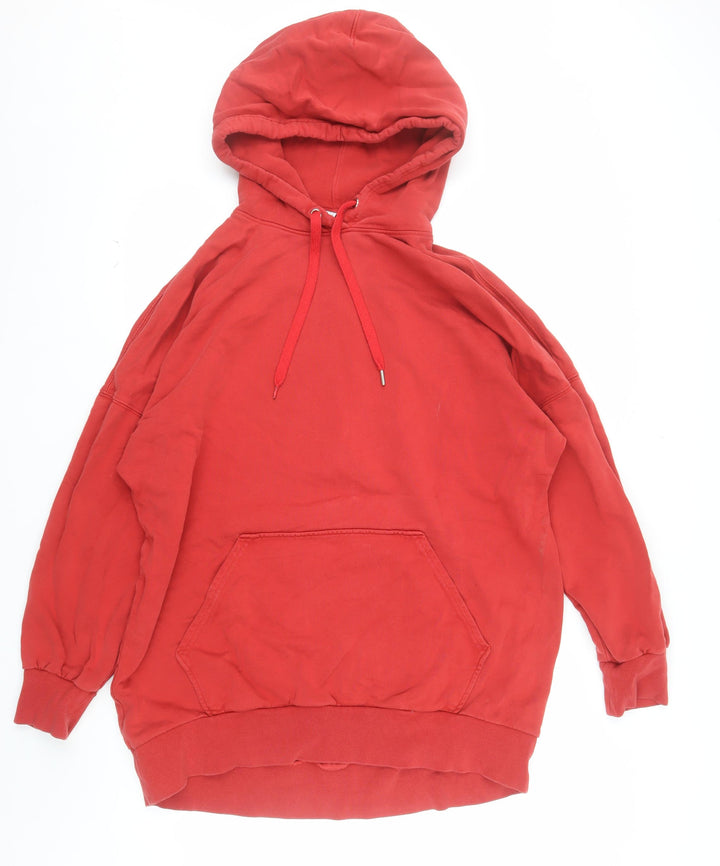& Other Stories Women's Red Pullover Hoodie Size 14 Cotton Casual