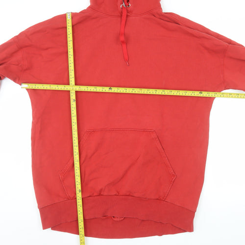 & Other Stories Women's Red Pullover Hoodie Size 14 Cotton Casual