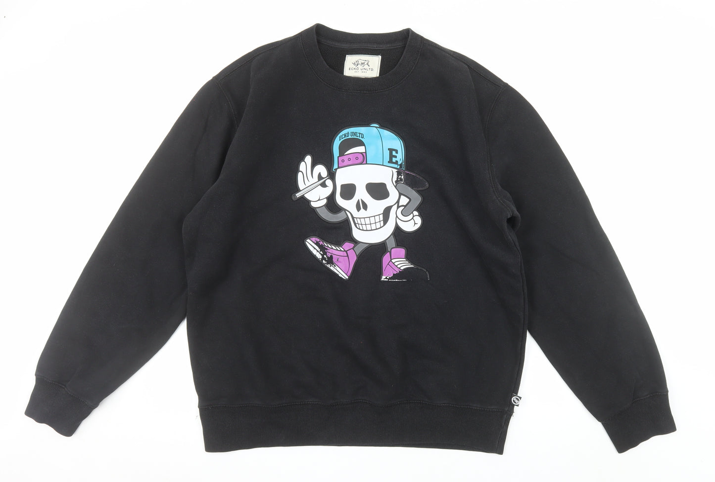 Ecko Unltd. Men's Black Graphic Skull Pullover Sweatshirt L