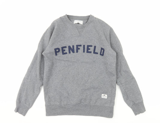 Penfield Mens Grey Small Crew Neck Pullover Sweatshirt
