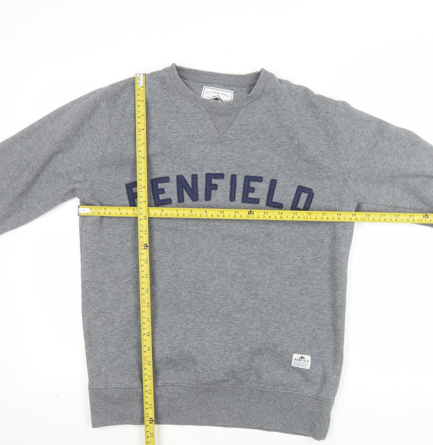 Penfield Mens Grey Small Crew Neck Pullover Sweatshirt