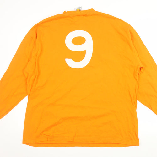 TOFFS Men's Orange 2XL Retro Football Long Sleeve Pullover Sweatshirt